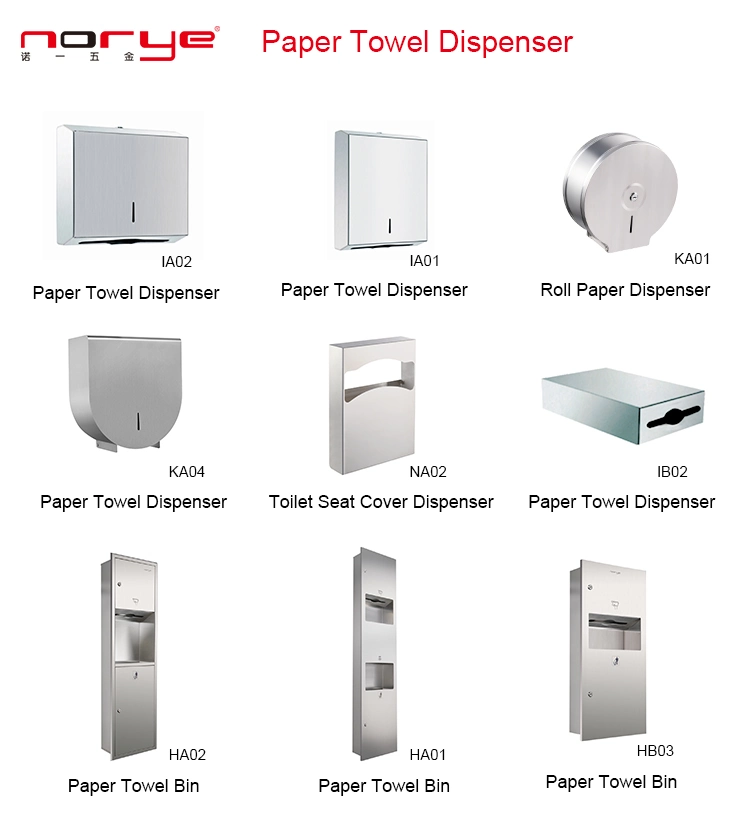 Stainless Steel Recessed Bathroom Tissue Dispenser Toilet Paper Towel Holder Dispenser with Trash Waste Bin Combinations