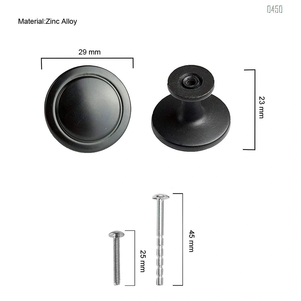 Flat Black Kitchen Cabinet Knobs 1-1/4 Inch Round Drawer Handles - Kitchen Cabinet Hardware