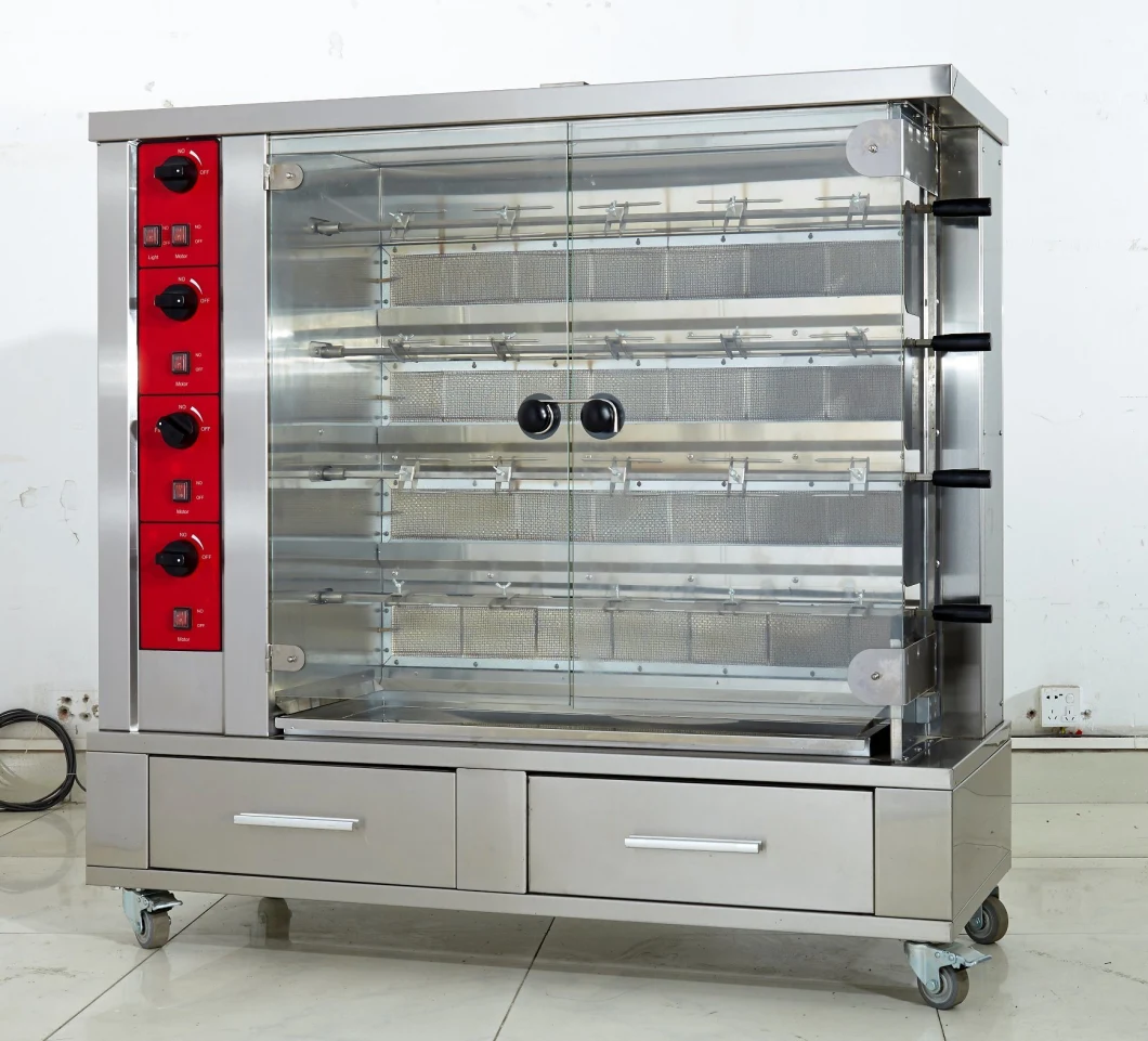 Electric Gas restaurant BBQ Rotisserie with Cabinet Baskets Kitchen Equipment