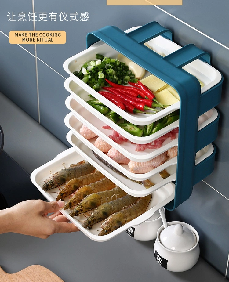 Kitchen Use Plastic Side Dish Plate 6 Layers Dish Storage Tool