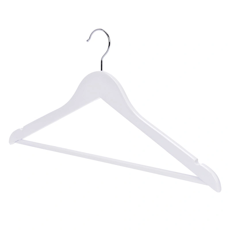 Winsun Hanger White Paint Clothes Drying Rack Solid Wooden Hanger