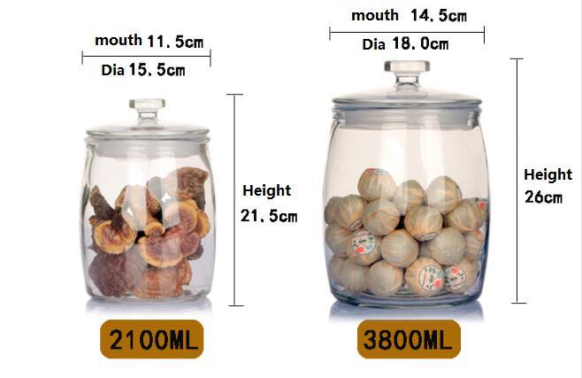 High Quality Glass Food Jars Clear Storage Canister with Airtight Lid Kitchen Containers