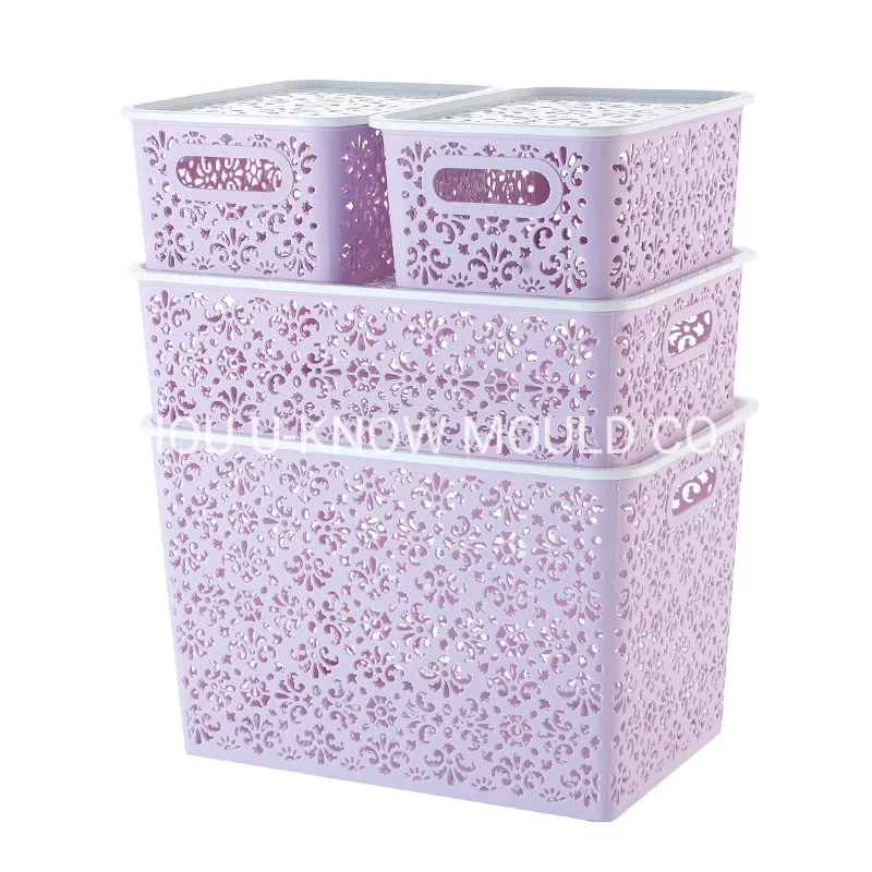 Plastic Storage Baskets Injection Mould Stackable Container Mold