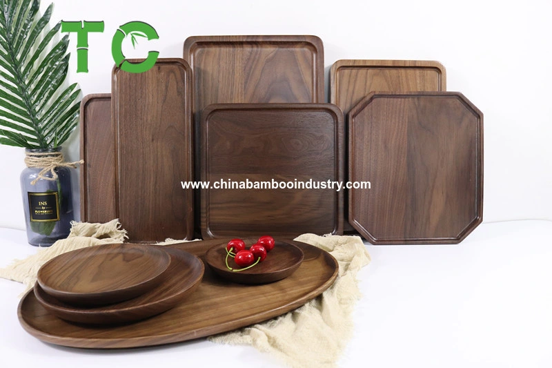 Kitchen Plate Tray Wood Plate Wood Plate Natural Ecoware Reusable Dinnerware Wooden Square Plates Rectangular Plates