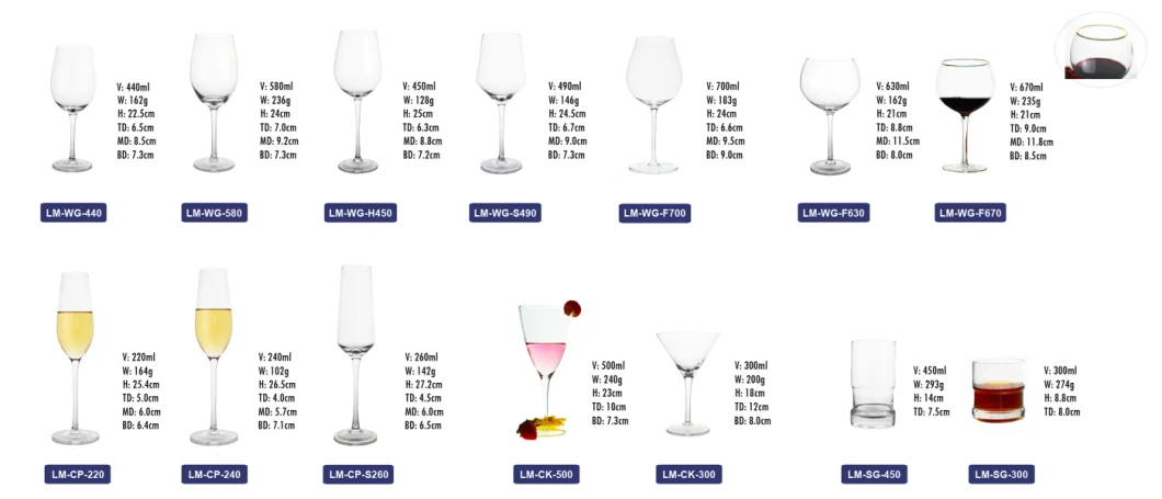 White Wine Glass 700ml Set of 2 Shiraz Wine Glass for Bar Storage/Party Drinking Cup