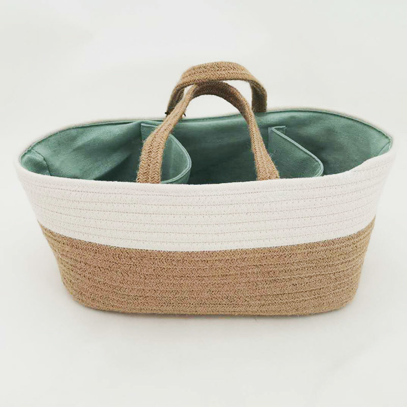 Underbed Basket Storage Cotton and Jute Rope Folding Eco Friendly Dirty Clothes Storage Baskets