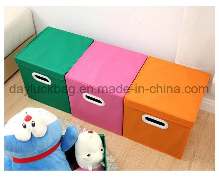 Large Fabric Colorful Collapsible Organizer Storage Bin for Books Clothes Toys