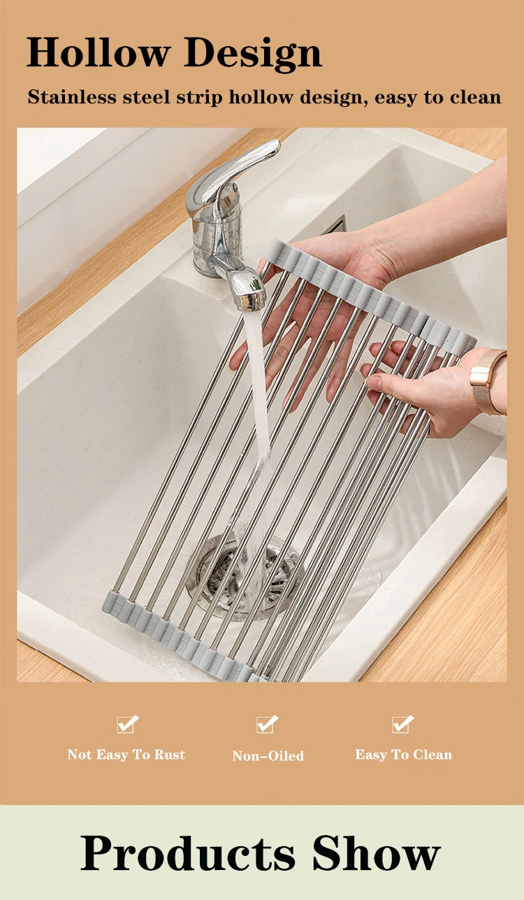 Over The Sink Multipurpose Roll-up Dish Drying Rack