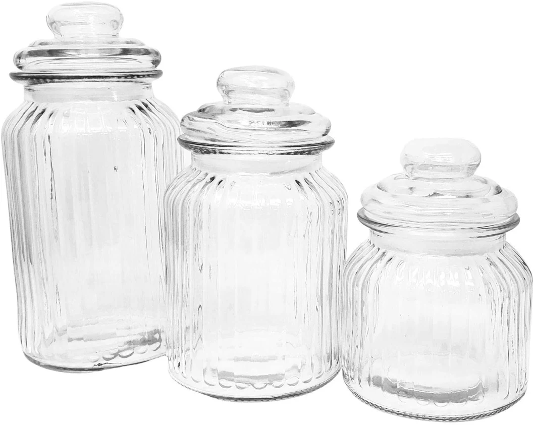 Kitchen Glass Canister Set Glass Storage Jar for Cookies Coffee Sugar