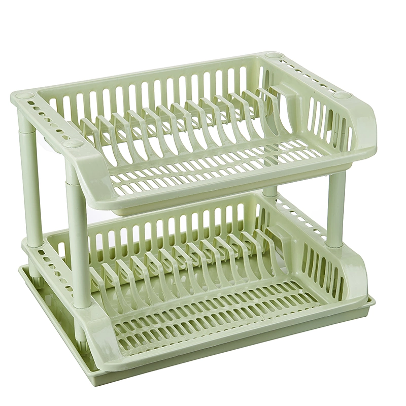Kitchen Organizer 2-Layer Plastic Dish Rack Multi-Function Dish Storage Rack