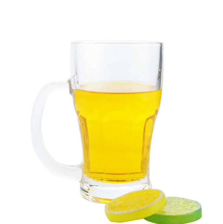 Beer Glass Mug Beer Wine Drinks Ware Glassware for Bar Cup with Yellow Handle