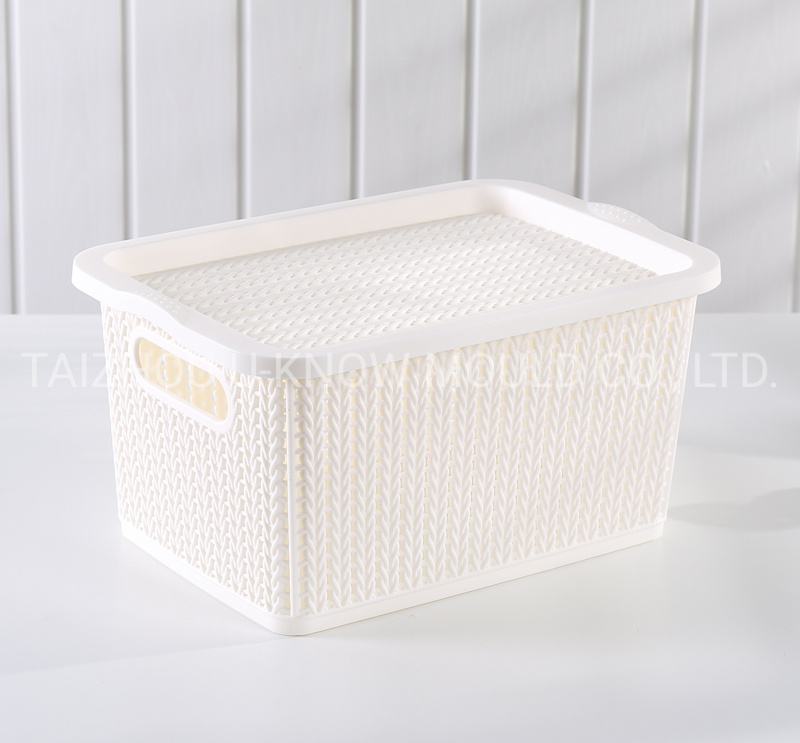 Rattan Basket Plastic Injection Mould with Lid Storage Basket Mold