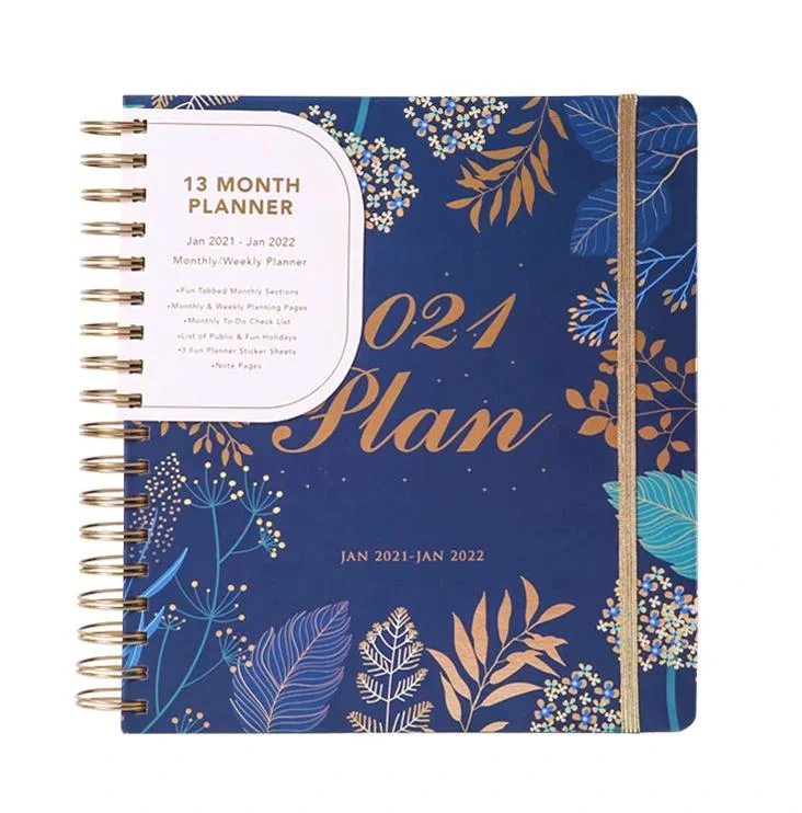 A5 Weekly Planner Metal Wire Spiral Rose Pink Gold Lovely Notebook