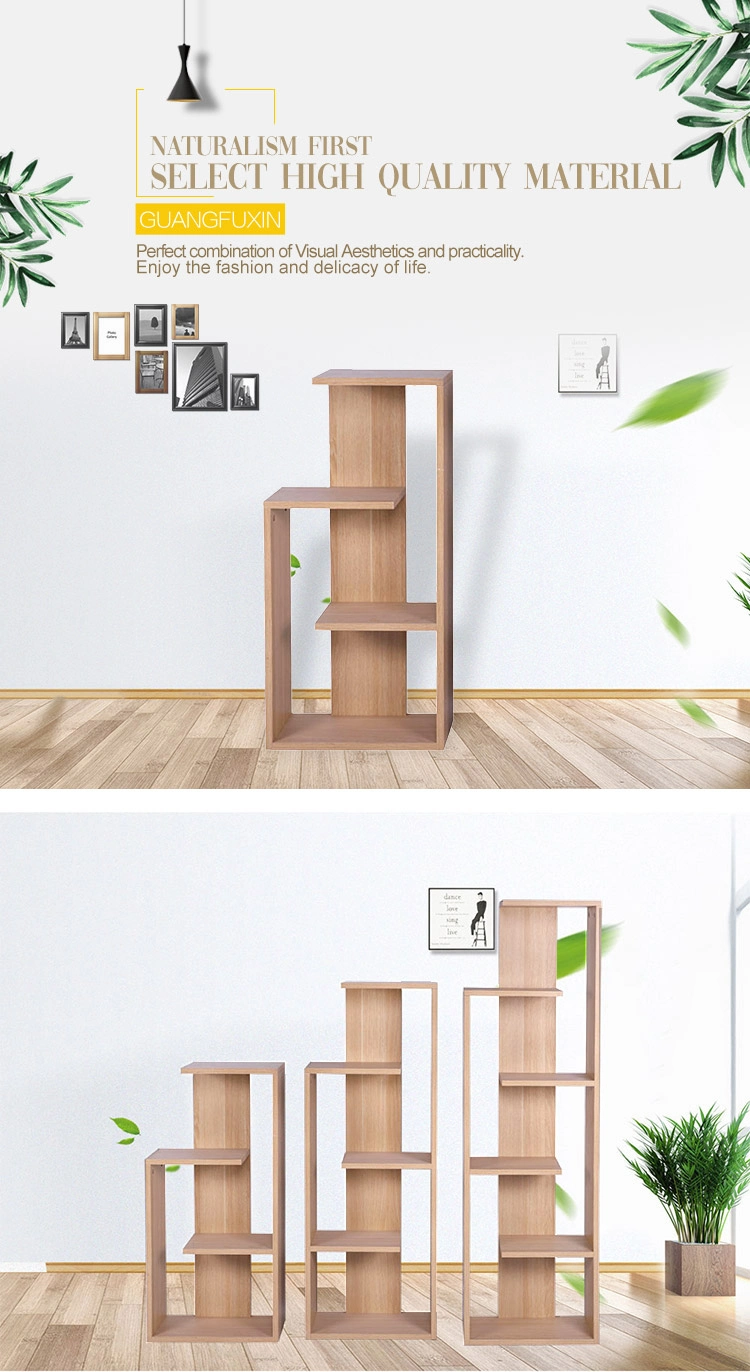Corner Organization Display Shelf Home Furniture 6 Tier Wooden Bookshelf