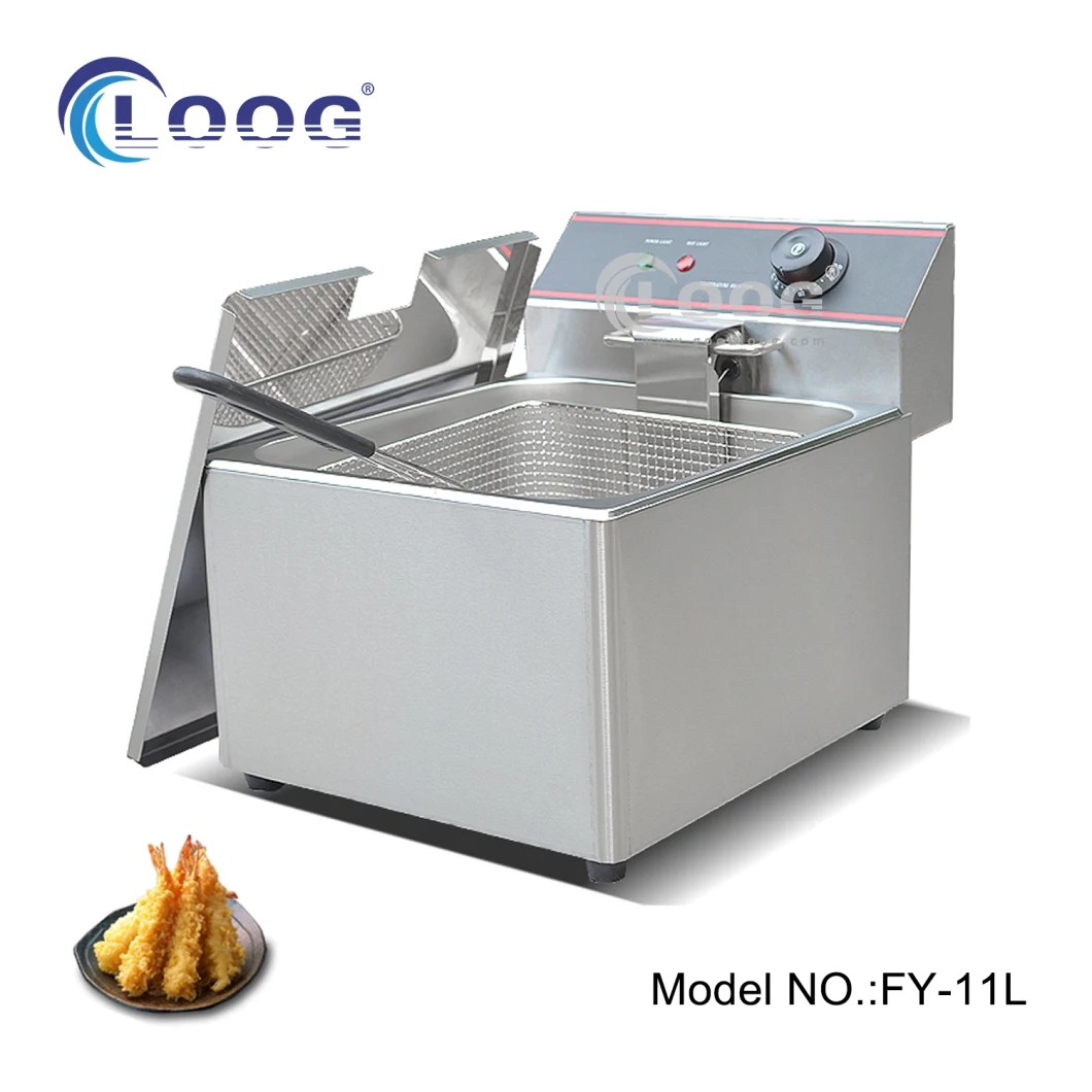 Electric Countertop Potato Chip Frying Kitchen Equipment 110V 220V Open Commercial Deep Fryer Machine with Baskets