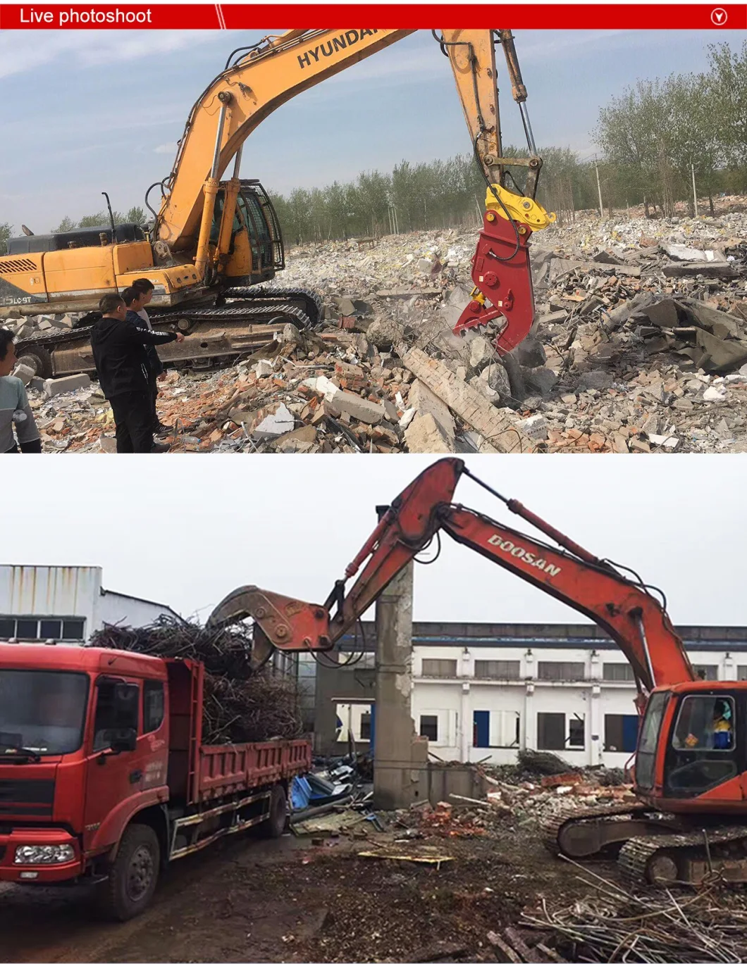 Excavator Attachments Hydraulic Pulverizer for Building Demolition
