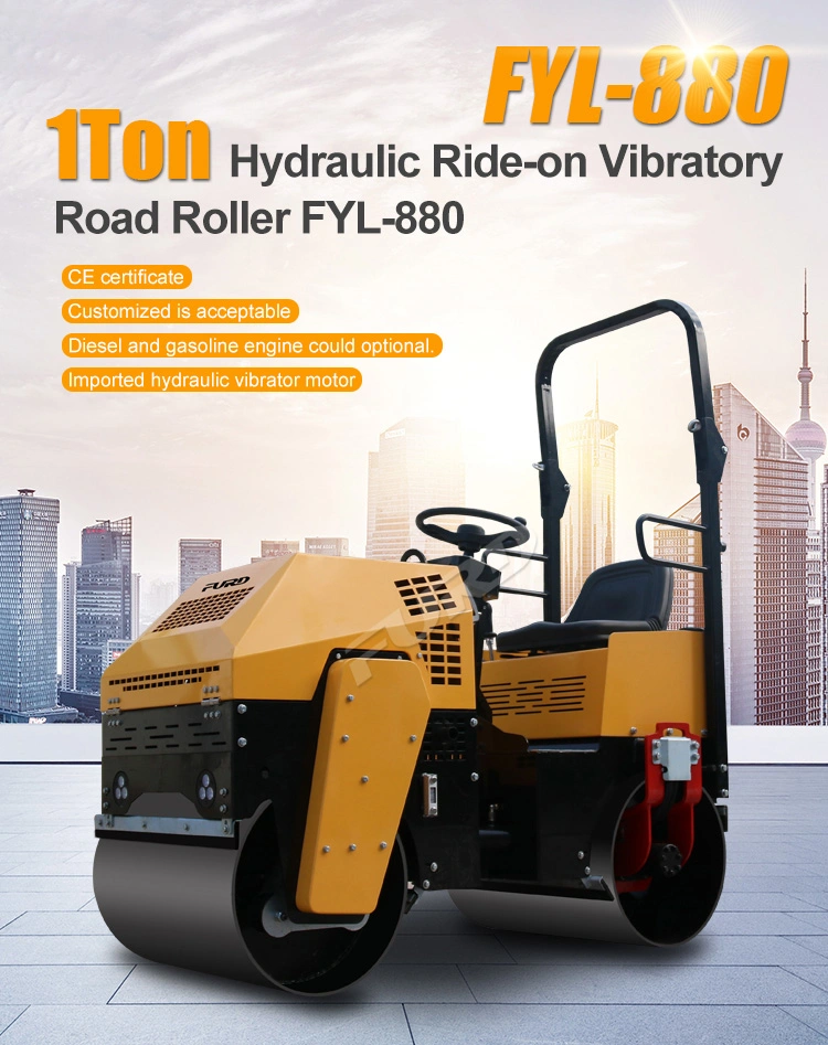 1 Ton Hydraulic Mini Asphalt Vibration Soil Compactor Vibratory Road Roller