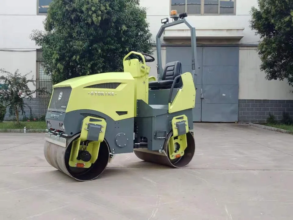 Mini Diesel Enginel Ride on Type Light Equipment Fully Hydraulic Tandem Pavement Vibrating Compactor Roller