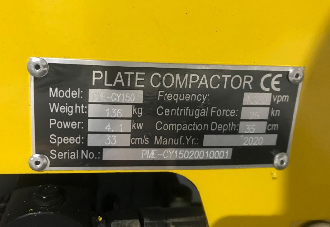 Pme-Cy150 25kn Hydraulic Plate Compactor with Air-Cooled Honda Engine