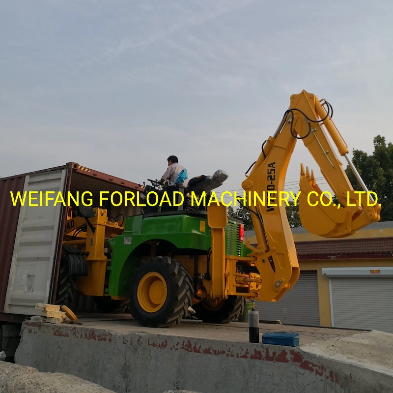Forload Telescopic Backhoe Loader with Hammer and Auger, Mini Tractor Loader with 4in1 Bucket