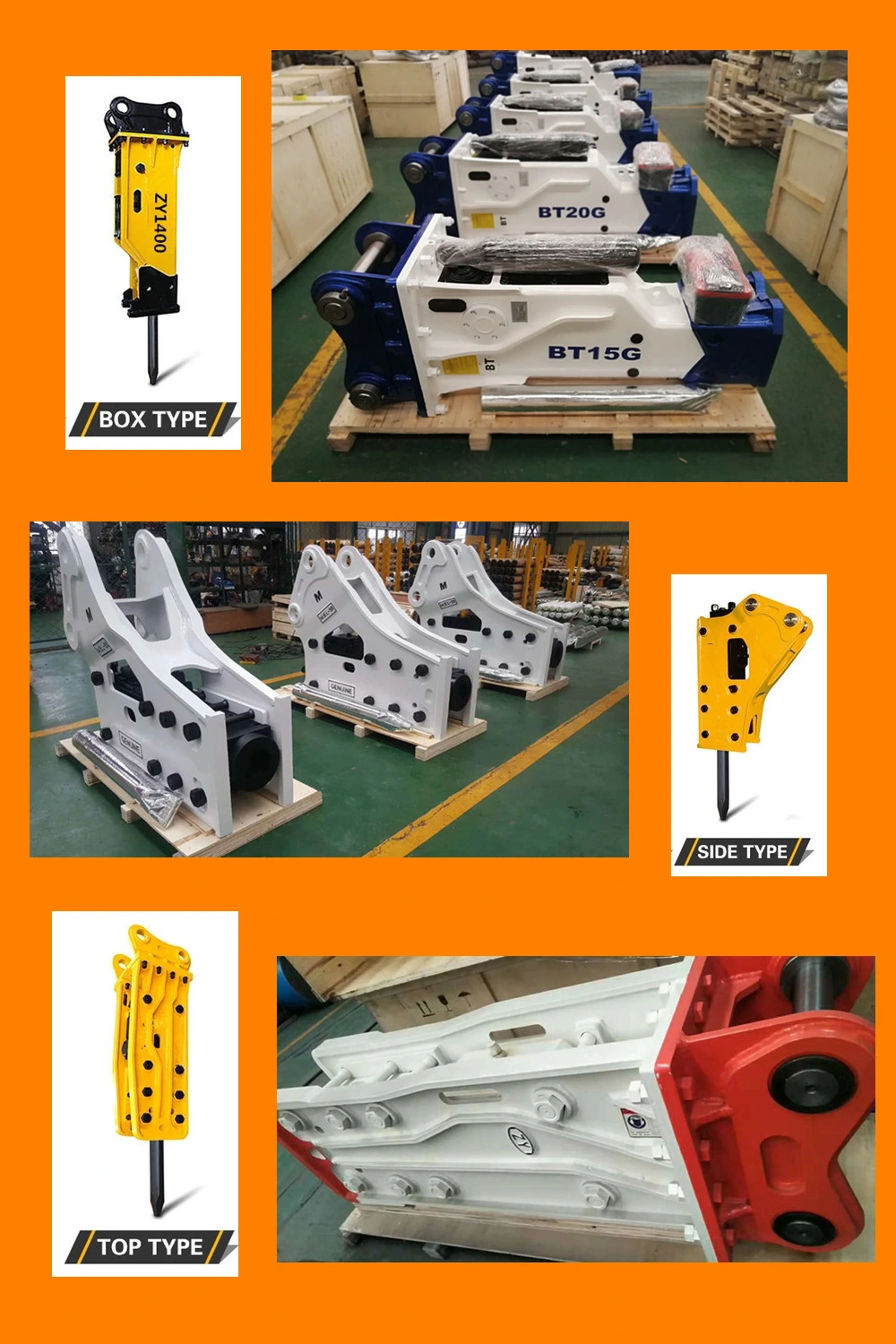 Chinese Manufacturer Sb50 Chisel 100 mm Silence Type Hydraulic Breaker Customs Data