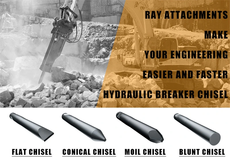 Edt Hydraulic Rock Breaker Excavator Chisel Pin Price 125mm Diameter