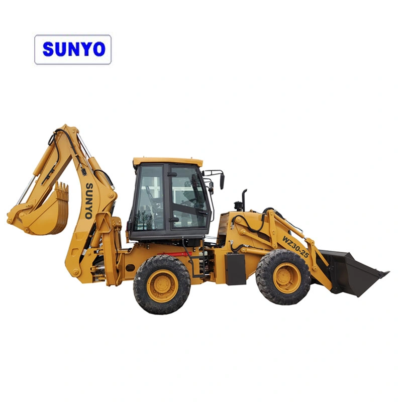 Famous Wz30-25 Model Sunyo Backhoe Loader with 75kw Engine, Hammer Pipe, Articulated Mini Loader