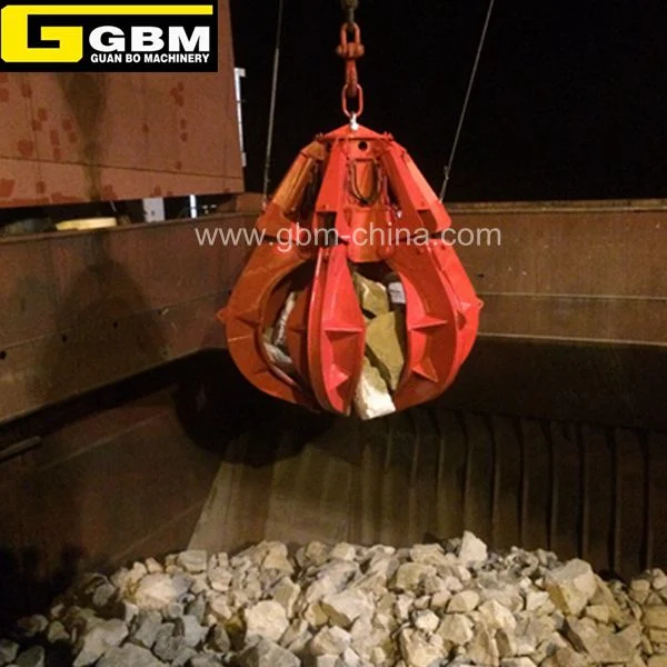 Gbm Big Rock Hydraulic Orange Peel Grab for Crane