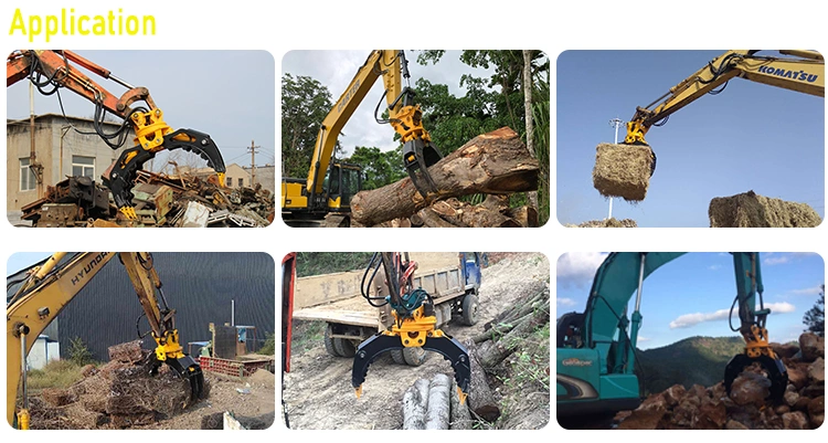360 Degree Rotating Wood Grapple Log Grapple/Grab Hydraulic Grapple for 6ton 8ton 10ton 12ton Excavator