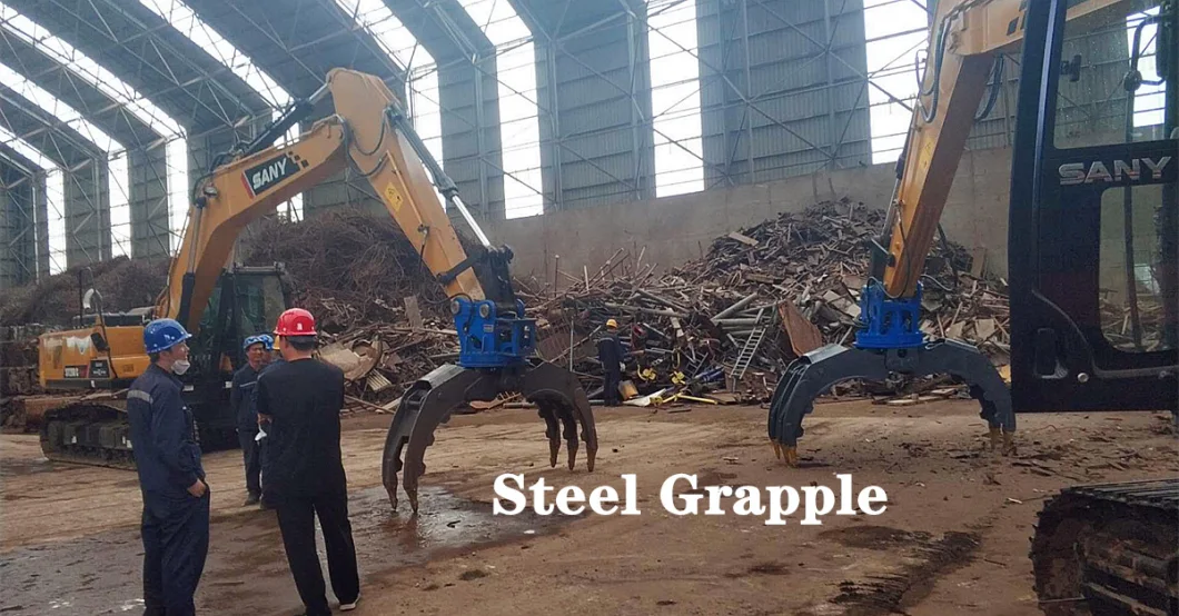 Excavator Hydraulic Rotation Multi Use Rock Scrap Grapple 20t Class Grab