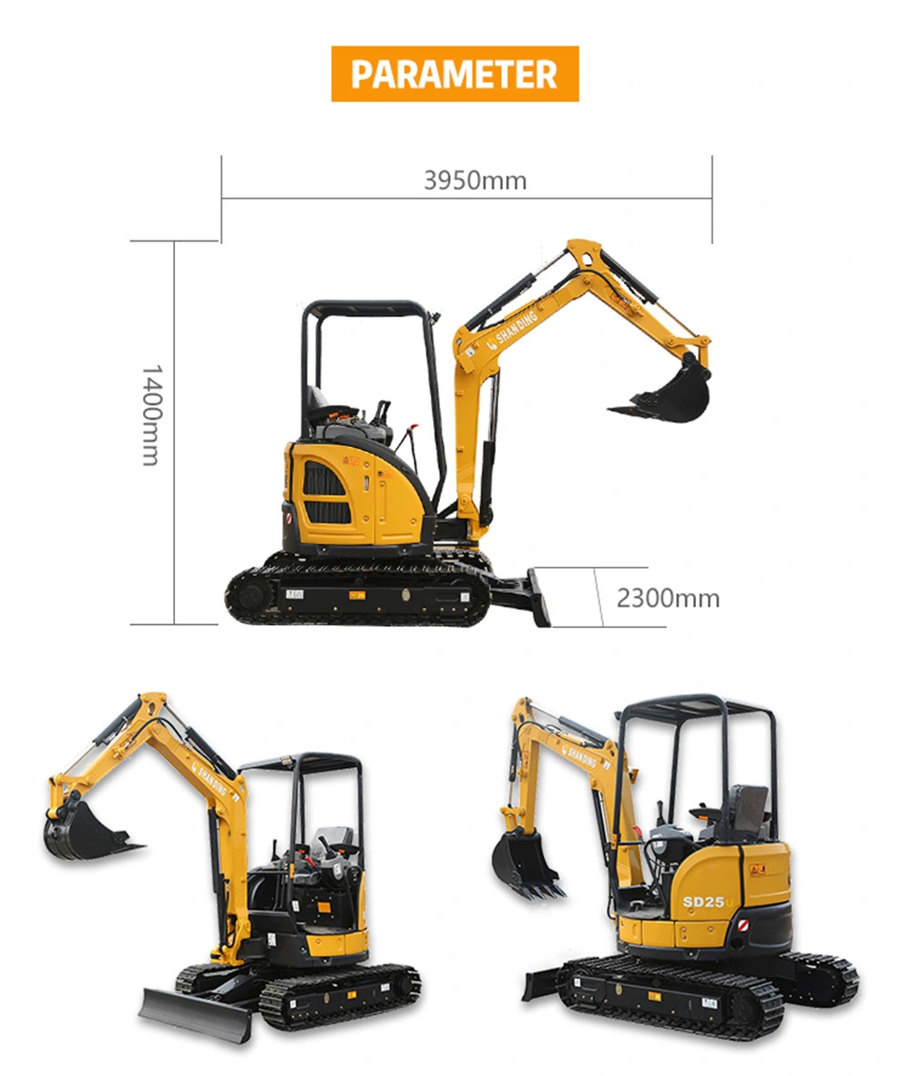 CE ISO Certtifed 2.5 Excavator Mini with Hydraulic Log Grab for Sale