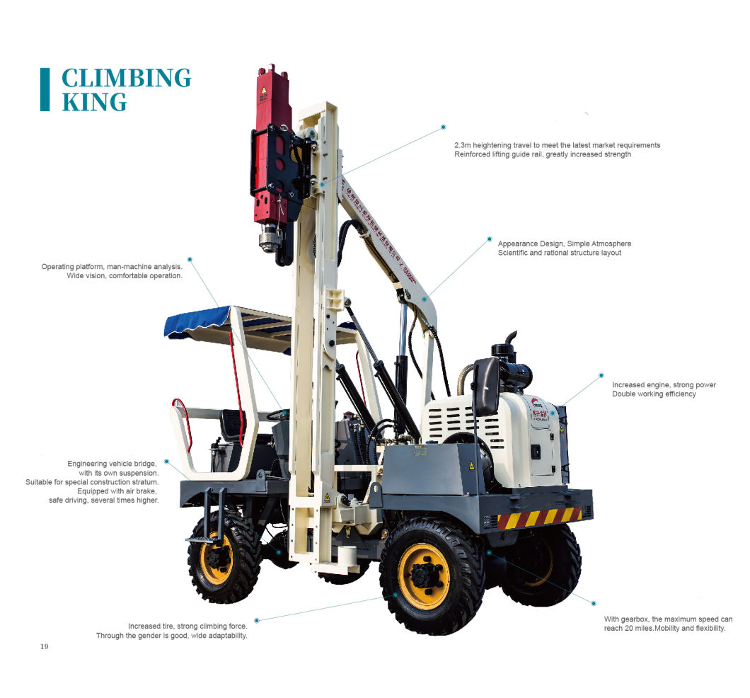 Crawler Driving Hammer Attached Hydraulic Guardrail Pile Driver