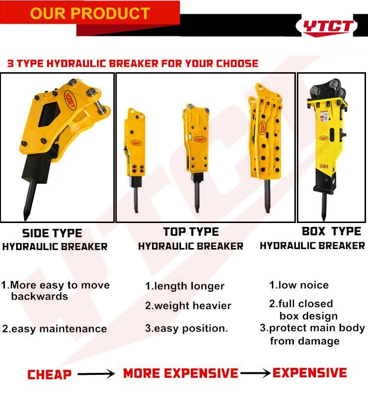Top Type Hydraulic Breaker Hammer with Chisel