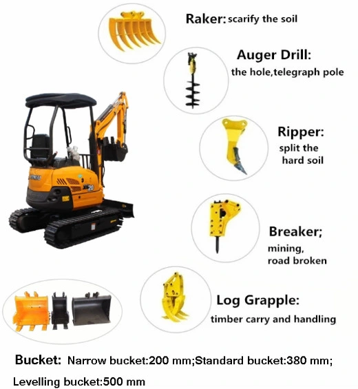 China Mini Crawler Excavators 1.8 Ton with Ce, Rhinoceros Xn18 Mini Excavators