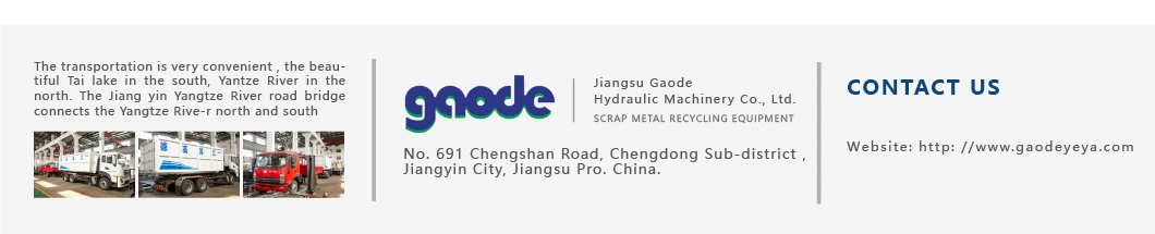Gaode Supplier Nice Horizontal Hydraulic Compactor Metal Machine