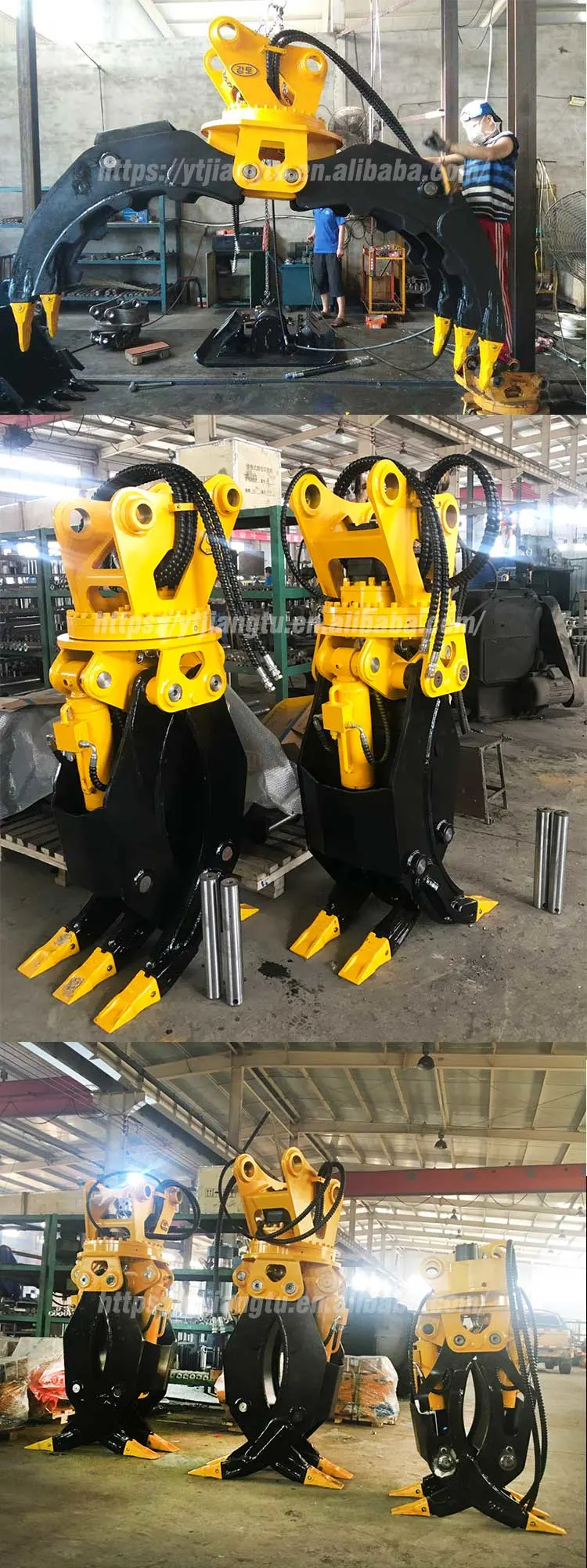 Customized CE Certificated Double Cylinders Log Grab Hydraulic Wood Grapple