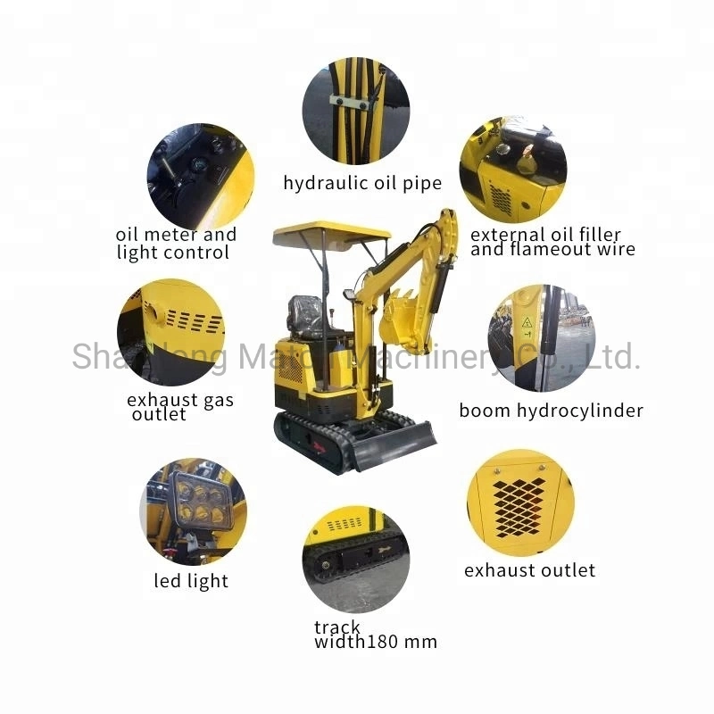 Construction Machinery Tracked Excavator Small Digger EPA Approved China 800kg Mini Excavator with Hammer