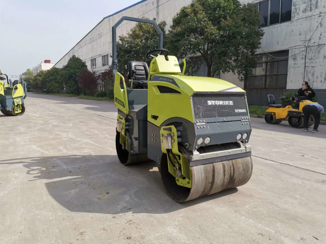 Mini Diesel Enginel Ride on Type Light Equipment Fully Hydraulic Tandem Pavement Vibrating Compactor Roller