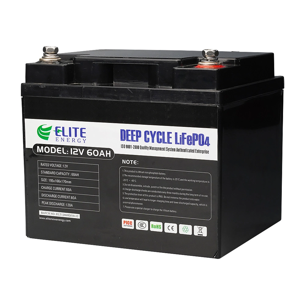 Elite Lithium Ion 12V 60ah LiFePO4 LFP Battery for Solar Street Light/Back up Power