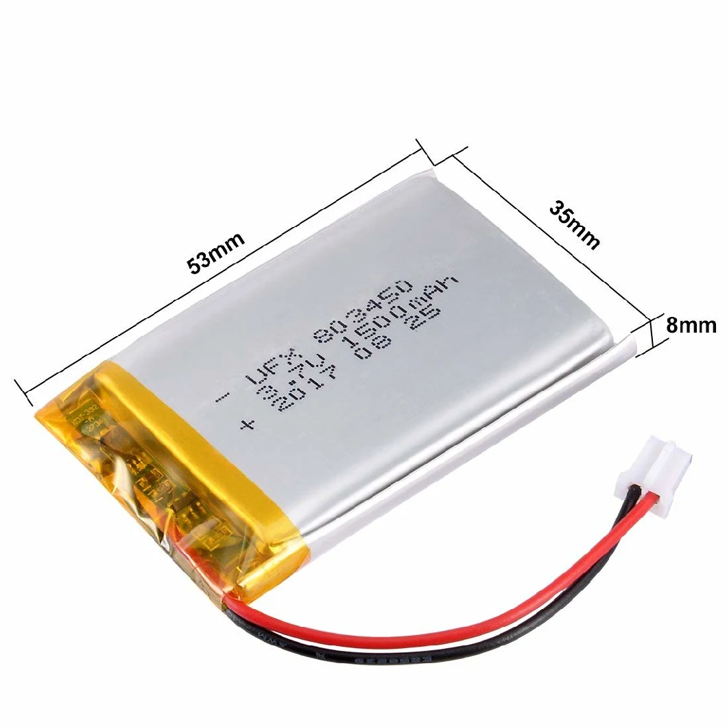 Manufacturer Supplies 803450 3.7V 1500mAh Lipo Battery with PCB and Wire