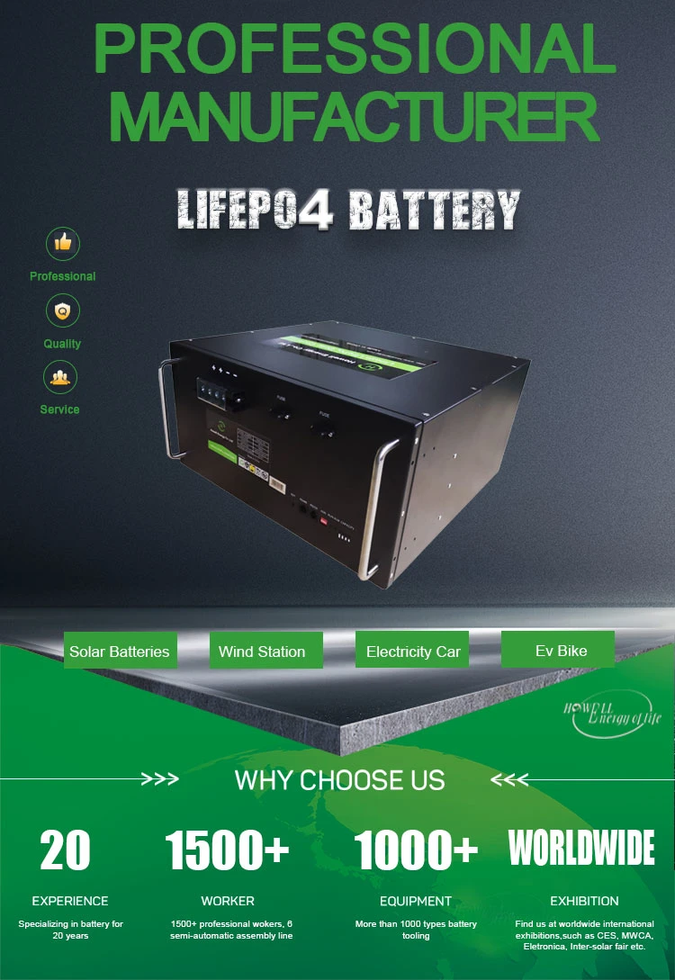 Solar Energy Storage System 5kwh/10kwh/20kwh 48V 100ah LiFePO4 Battery with Battery Management System