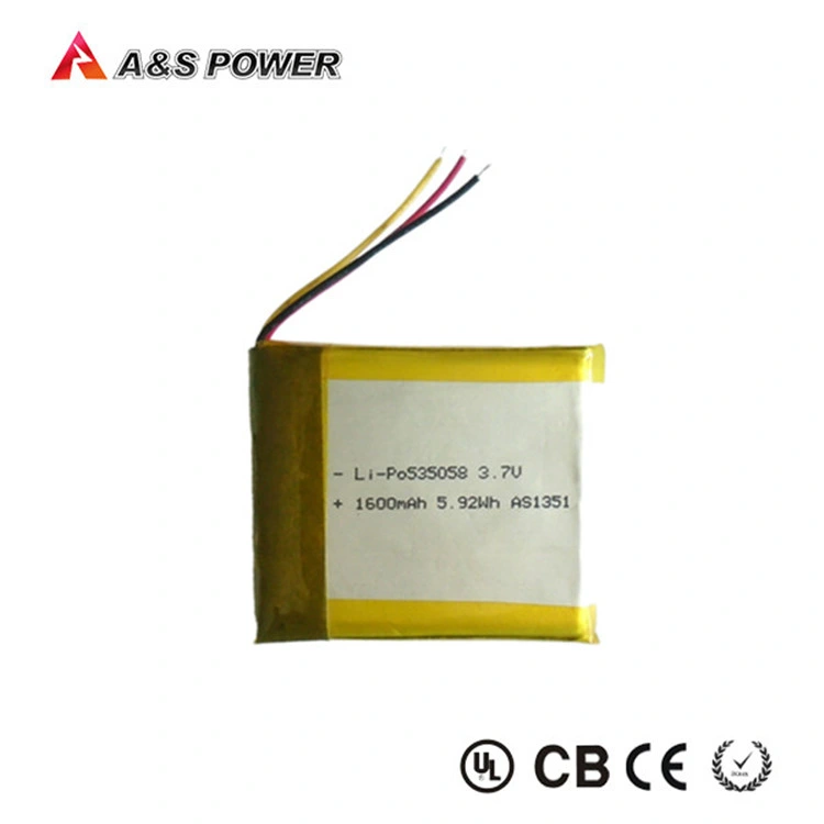 China Manufacturer Rechargeable 535058 7.4V 1600mAh Lipo Battery Pack