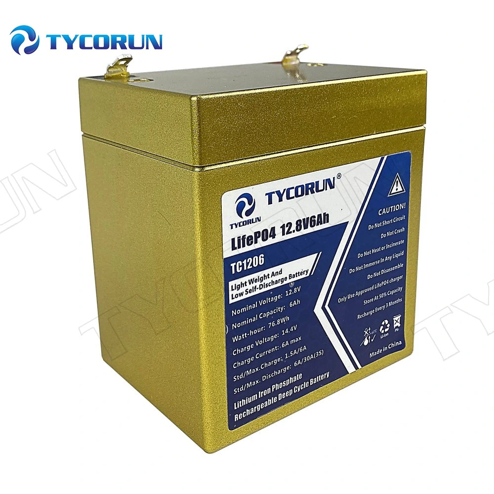 Tycorun Fast Selling Product 12V 6ah LiFePO4 Batteries UPS Lithium Battery Pack for Emergency Lighting