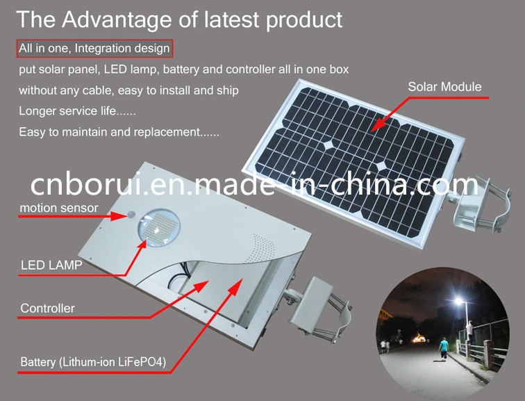 New 12W Auto Integrated Solar Street Light Rechargeable Lithium Battery Power Source LED Solar Light