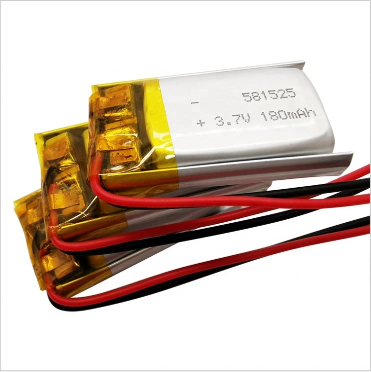 Shenzhen Lithium Battery Manufacturer 581525 3.7V 180mAh Lithium Polymer Lipo Battery for Bluetooth Smart Watch