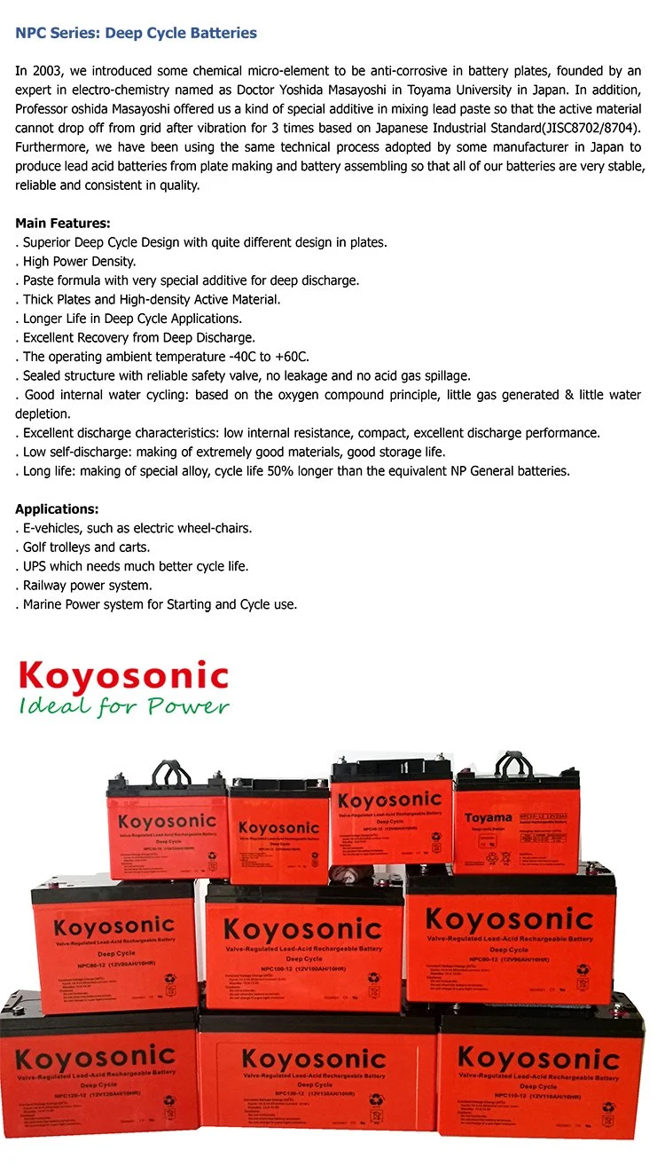 12V High Rate Battery Marine Battery UPS Battery Storage Battery Lawn Mower Battery with 3000 Cycles
