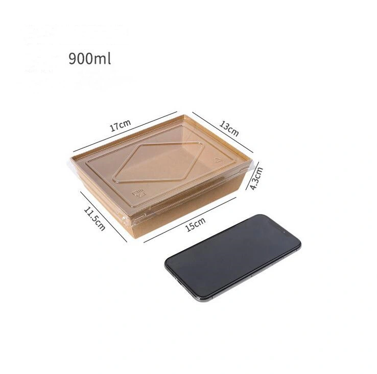 Disposable Food Packaging Lunch Box Container Take Away Kraft Paper Food Box with Window for Food