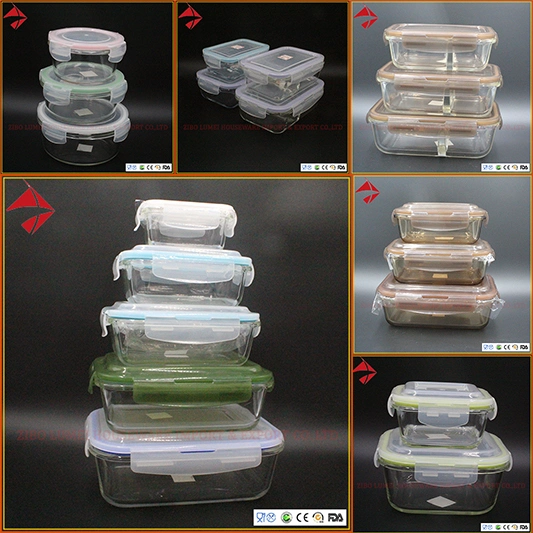 Take Away Supply 500ml Glass Container for Party Food Glass Food Container with Kl