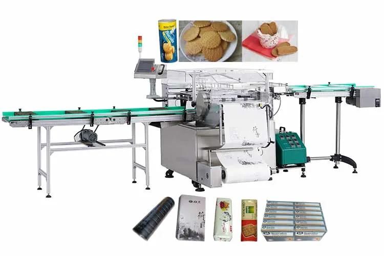 Automatic Spice Box Soap Cellophane Packing Production Line Cookie Wrapping Food Overwrapping Machine