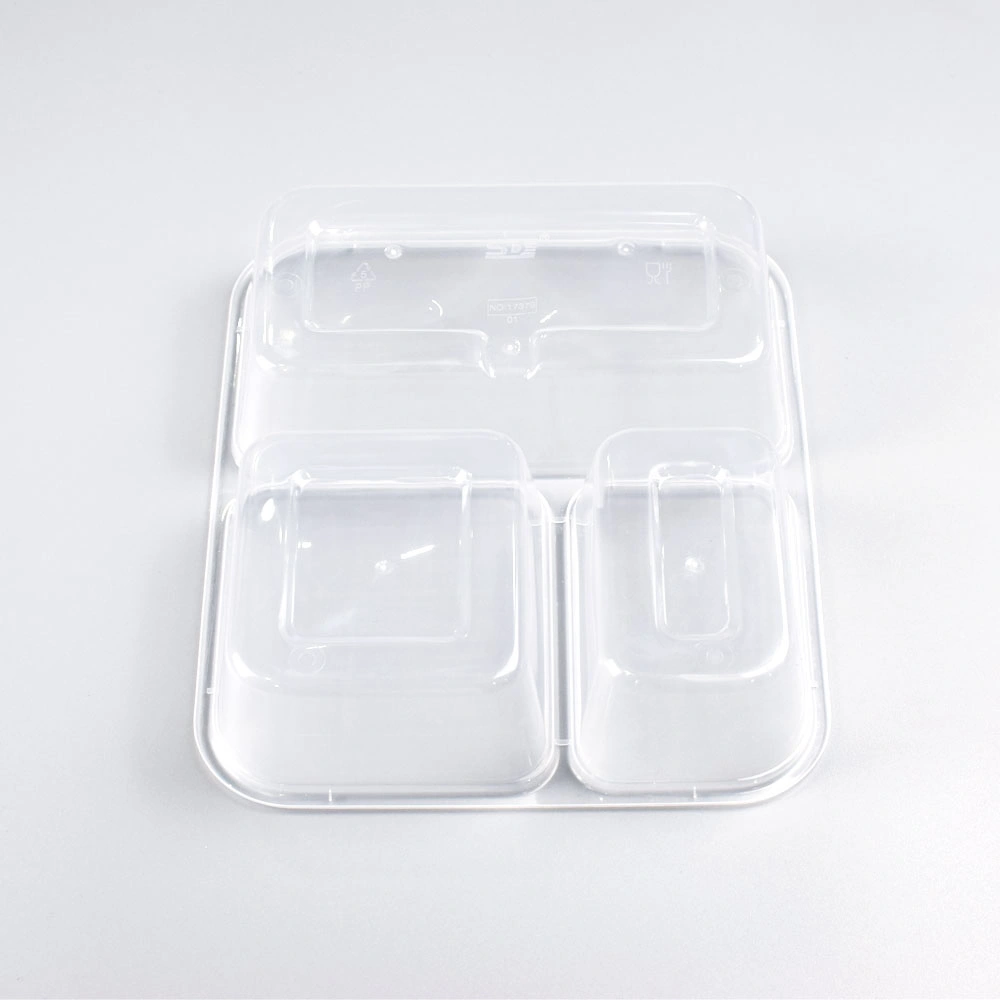 Factory Supplier Food Take out Packaging Disposable 3compartment Plastic Lunch Boxes Prepared Food Container Manufacturer